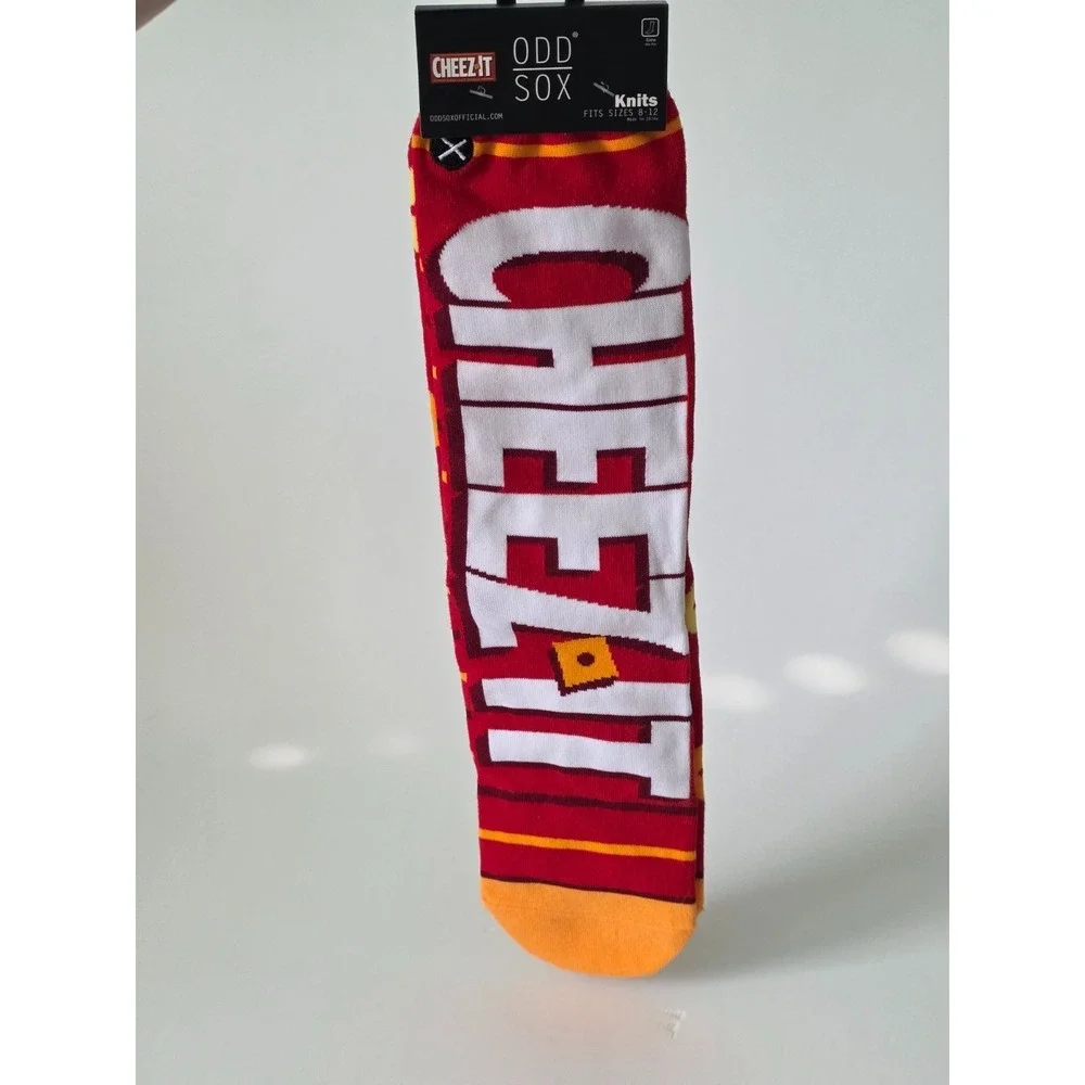 ODD SOX Cheez-It Original Cheese‎ Crackers Novelty Crew Socks Size 8-12